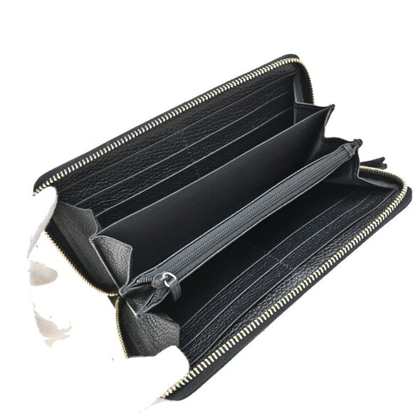 GUCCI Interlocking GG Tassel Long Zipper Around Wallet Leather Black GHW - Picture 5 of 16